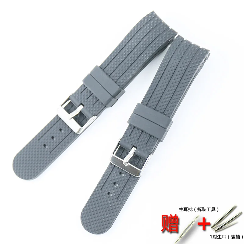 Watch accessories 22mm men\'s rubber strap pin buckle for all types of brand high-end watches ladies silicone sports strap