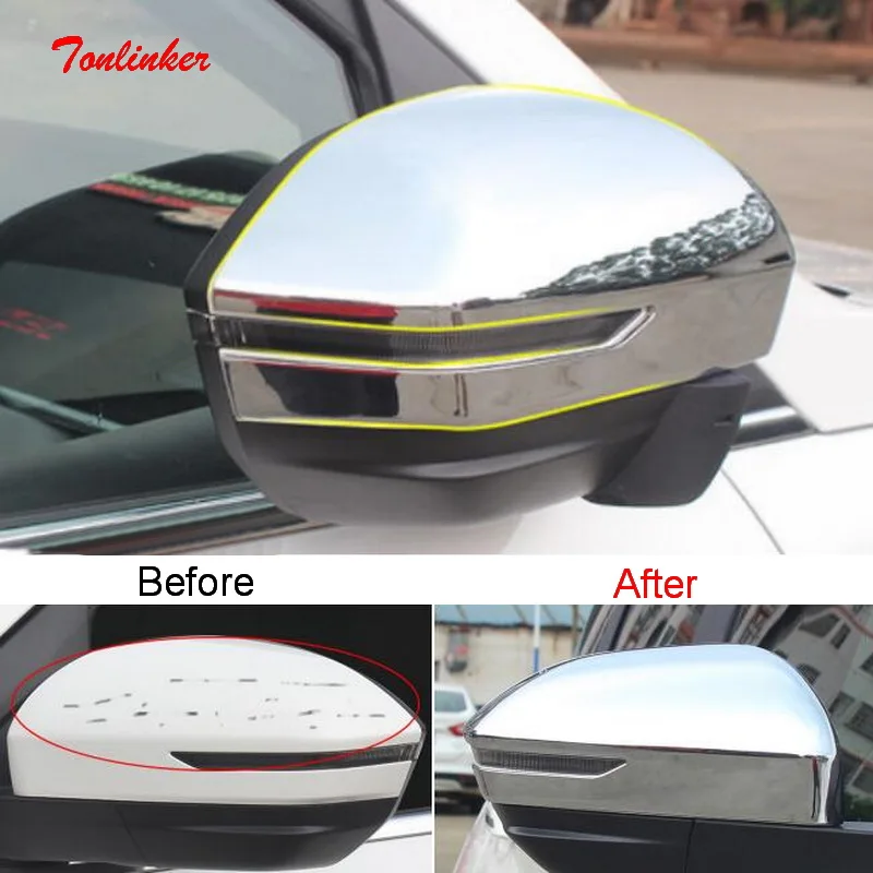 Tonlinker Exterior Rearview mirror Cover Case Stickers for Chevrolet CAPTIVA 2019-20 Car Styling 4 PCS ABS Chrome Cover stickers