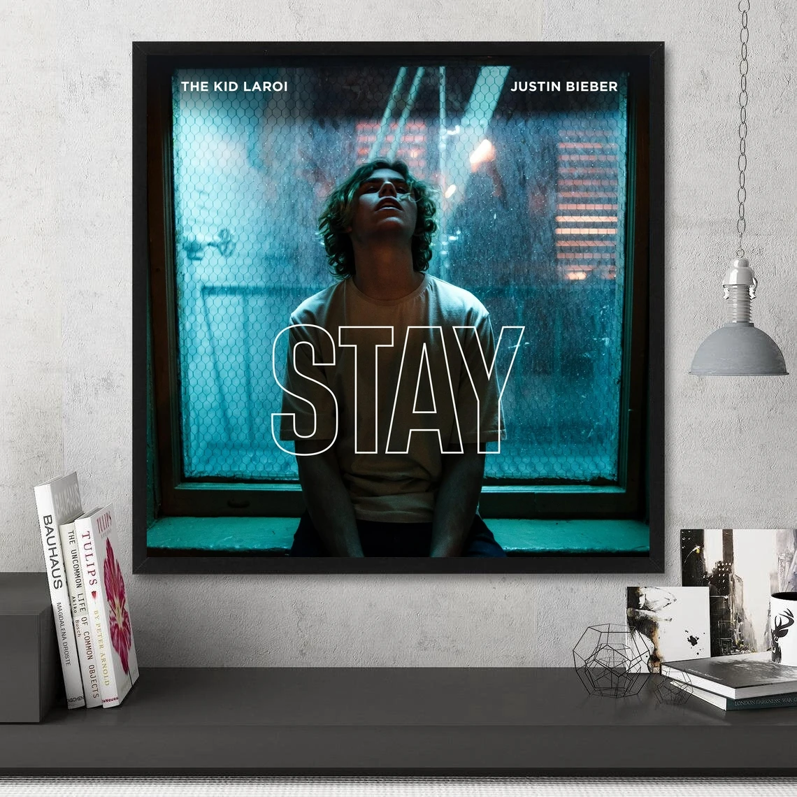 

Stay The Kid Laroi Justin Bieber Music Album Cover Poster Canvas Print Home Decoration Wall Painting ( No Frame )