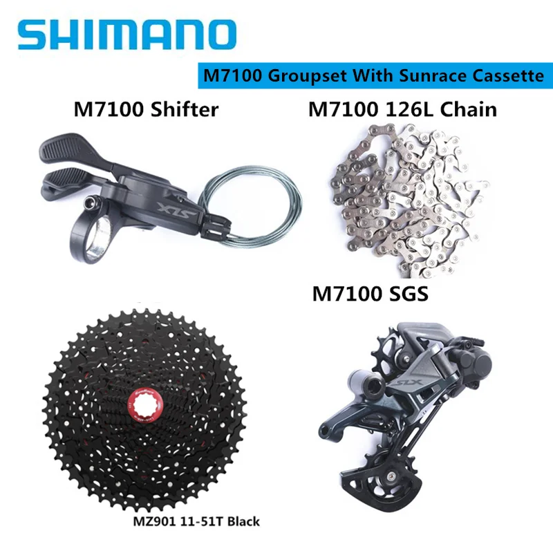 SHIMANO SLX M7100 12 Speed 10-51T 11-46T Groupset M7100 Shifter M7120 Rear Derailleur Cassette For MTB Mountain Bike Bicycle