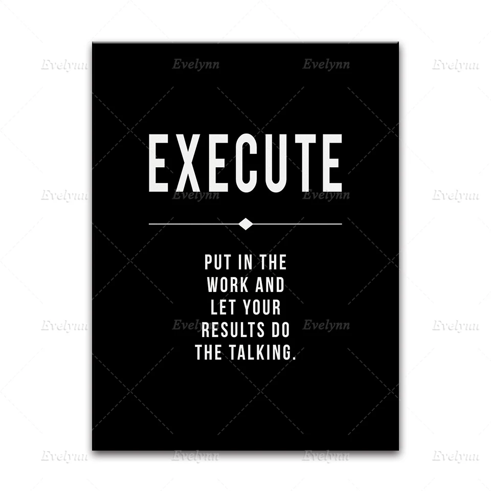 Modern Office Wall Art Decor, Black Motivational Prints,Success Leadership Quote, Inspirational Wall Art Canvas Painting Frame