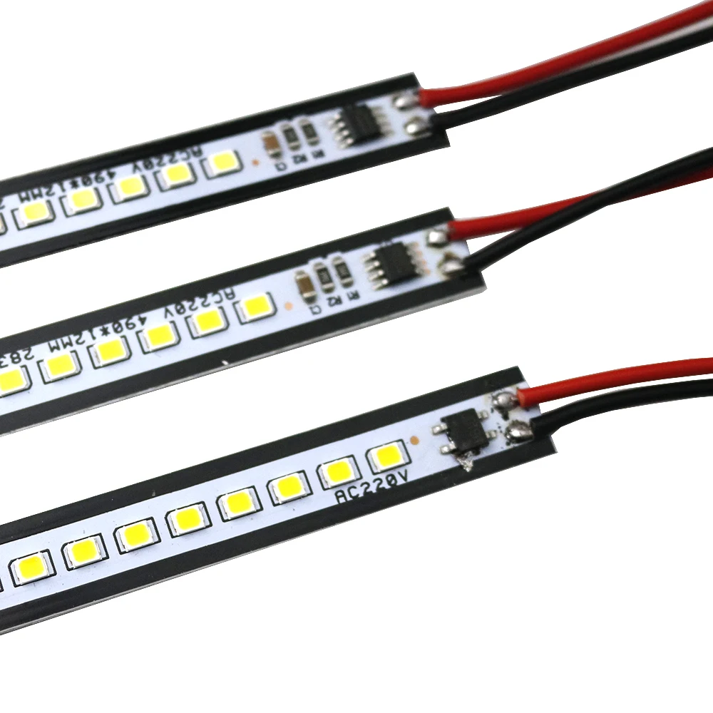 LED Bar Lights AC220V High Brightness LED Tube SMD 2835 LED Hard Strip Lights 50PCS Cabinet Lights