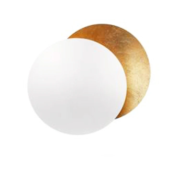 Creatieve Maansverduistering Gangpad Wandlamp Gang Bedlampje Woonkamer Ronde Gouden Koperen Led Schans