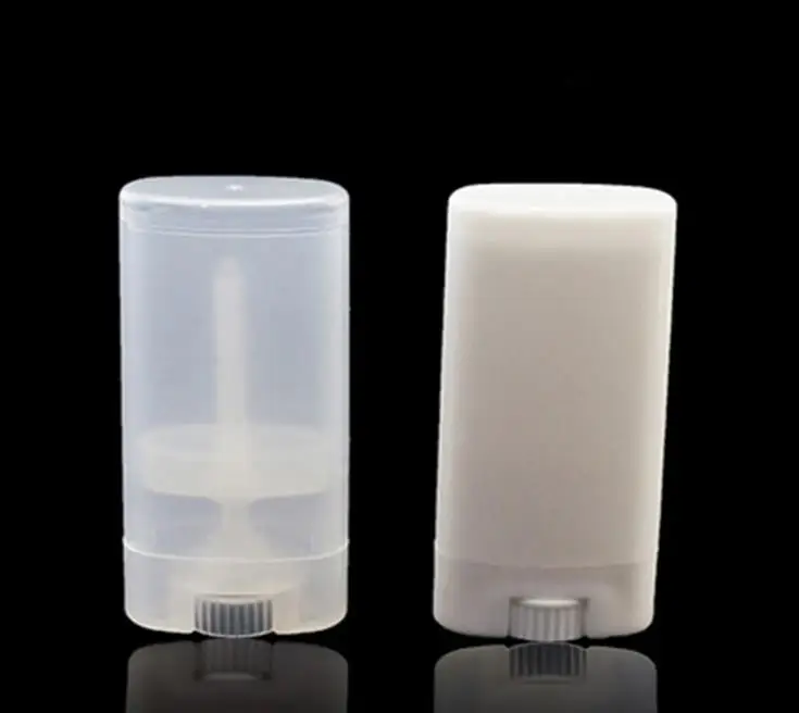 

500pcs 15ml Clear/White Deodorant Container Lotion Bar 15g Oval Twist Tube Round Lip Balm Tube SN418