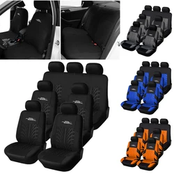 7PCS Track Detail Style Car Seat Covers Set Polyester Fabric Universal Fits Most Cars Covers Car Seat Protector
