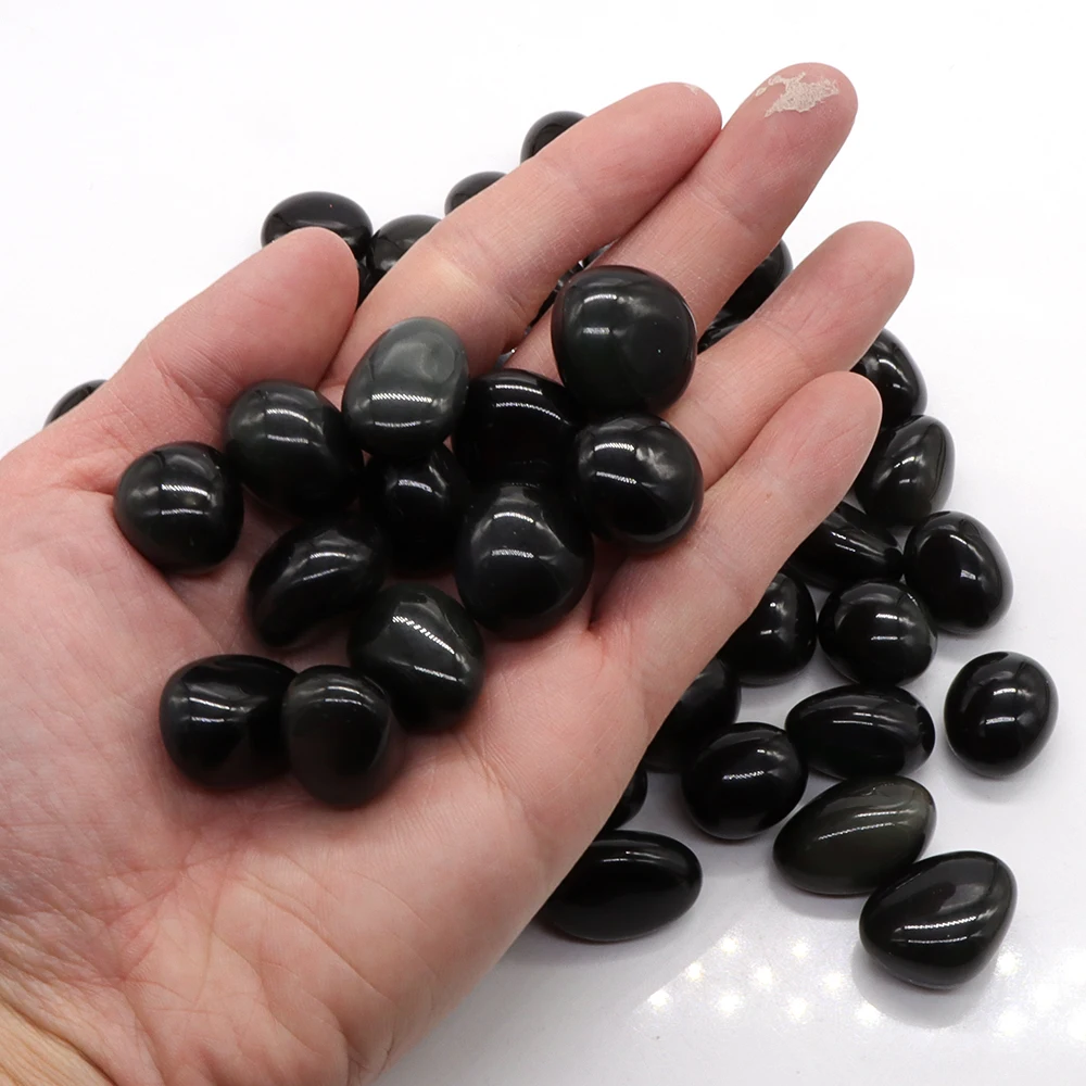 

Natural Rainbow Black Obsidian Tumbled Stones Crystal Healing Rock Gravel Mineral Specime Gemstones Raw Aquarium Decoration