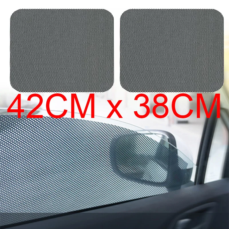 2 Pcs Car Sunshade Stickers Static Electricity Stickers Sunscreen Heat Insulation Car Window Foils Side Window Sunshade 42*38CM