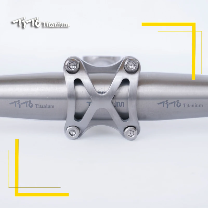 TiTo Lightweight titanium MTB/Road bicycle parts Titanium alloy Bike Handlebar with Bike Seatpost/seat tube titanium stem Sets