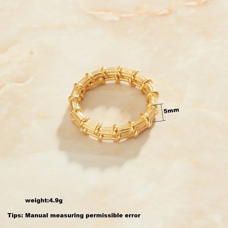 Sommar Hot New Gold Filled Size 6 7 8 Goddess Ring Weave Twist Jewelry on The Neck Luxury Jewelry