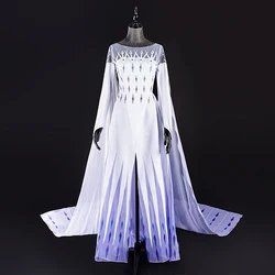 Snow Queen Elsa Dress Princess Cosplay Costume Women Adult Halloween Carnival Party For Girls Long Cloak Fancy Dresses