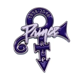 Rip Prince pin Purple Rain style font fans tribute commemorative badge music art accessory