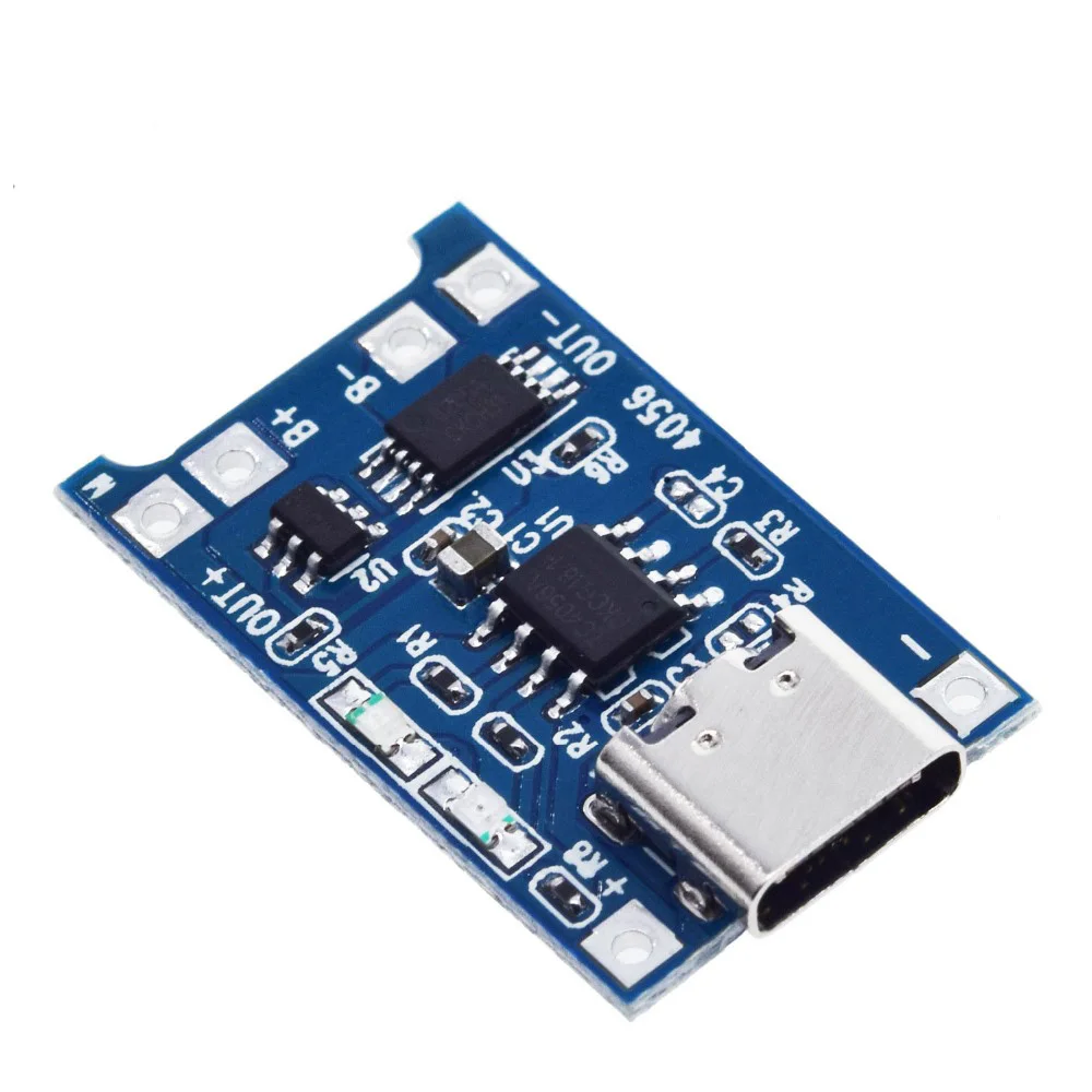 1PCS 5V 1A Micro USB 18650 type-c Lithium Battery Charging Board Charger Module+Protection Dual Functions TP4056 18650