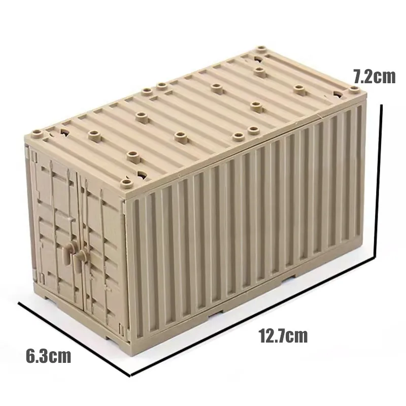 Compatible Military Container Blocks Toys for Boys MOC WW2 War Game Battle Base Mini Building Bricks Creative DIY Brinquedos