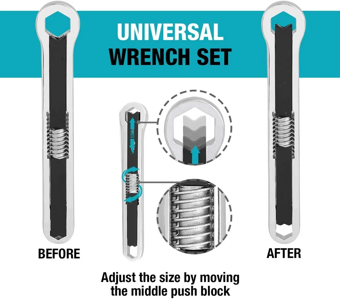 2 Chiếc Đa Năng Torx Cờ Lê, Kết Thúc Mở Cờ Lê, cao Cấp KÉP ĐÔI-Đầu Đa Năng Dụng Cụ, Cờ Lê Tự Động Điều Chỉnh Hộ Gia Đình