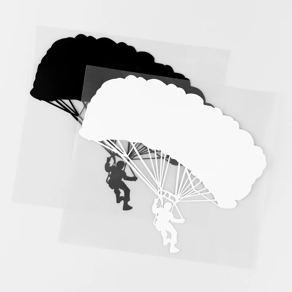 YJZT 16X14.2CM Parachute Power paraglider Vinyl Decals Car Stickers Black / Silver 10A-0128