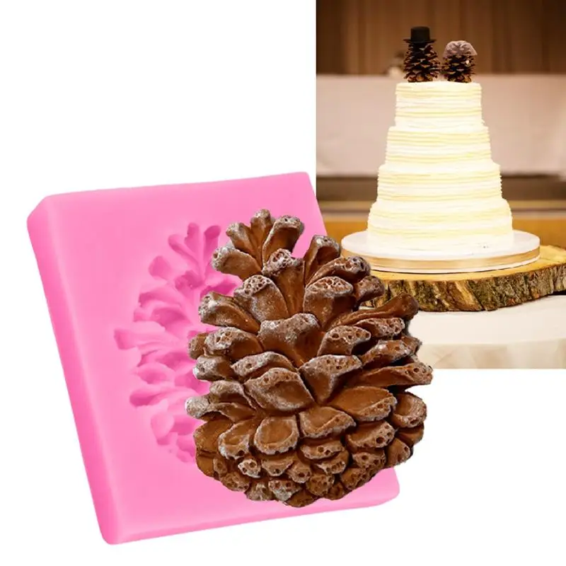 Christmas Pine Cones Shape Cake Fondant Mold Candy Chocolate Silicone Molds Biscuits Mould DIY Cake Decoration Baking Tools