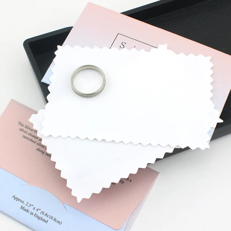 10 Pcs 2.5x4.5 inch White Sterling Silver Color Cleaning Cloth Polishing Soft Silver Gold Wipe Wiping Cloth For Jewelry Tools