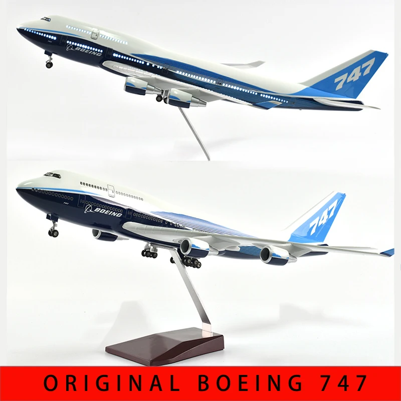 JASON TUTU 43-47ซม.เครื่องบินเครื่องบินรุ่นเดิมโบอิ้งB747 1/160 Scale Diecastเรซิ่นและล้อเครื่องบินของขวัญ