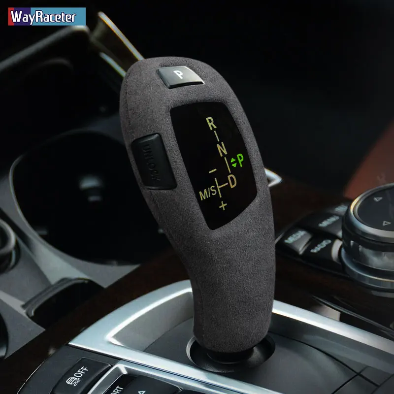 Ultrasuede Suede Wrapping Gear Shift Knob ABS Trim Cover Decoration For BMW F20 F22 F30 F34 F32 F36 F10 F07 F06 F25 F26 F15 F16