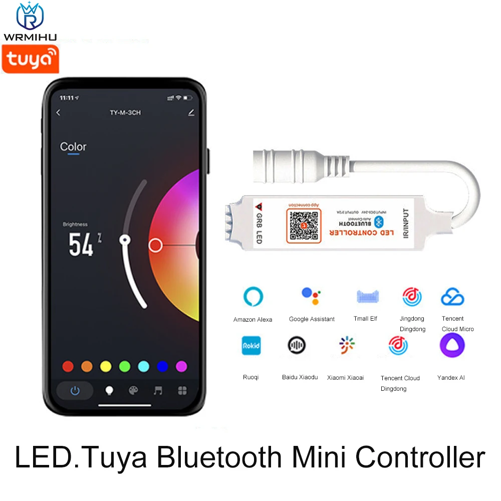 DC5-24V Tuya Bluetooth Compatibel Mini Controller 24-Key Ir Afstandsbediening Smart Telefoon App Controle Voor Rgb Light Bar