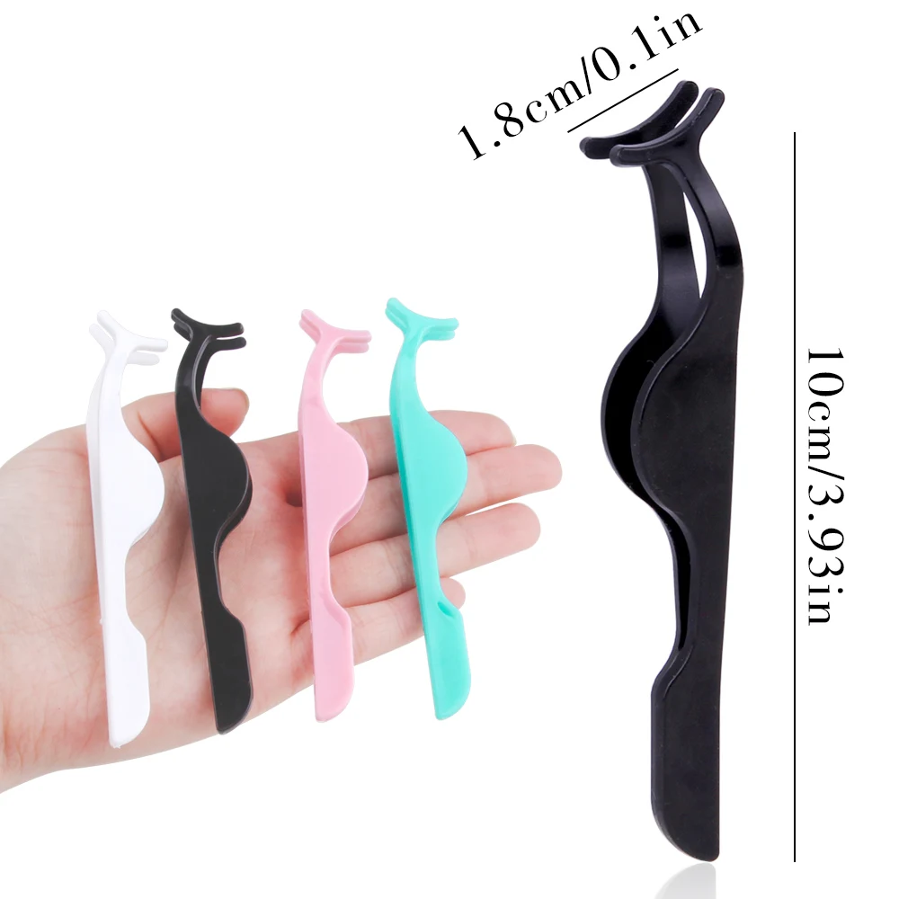 10/30Pcs False Eyelash Tweezers Eyebrow Clip Curler Nipper Auxiliary Clamp Plastic Lashes Forceps Makeup Tools Lash Applicator