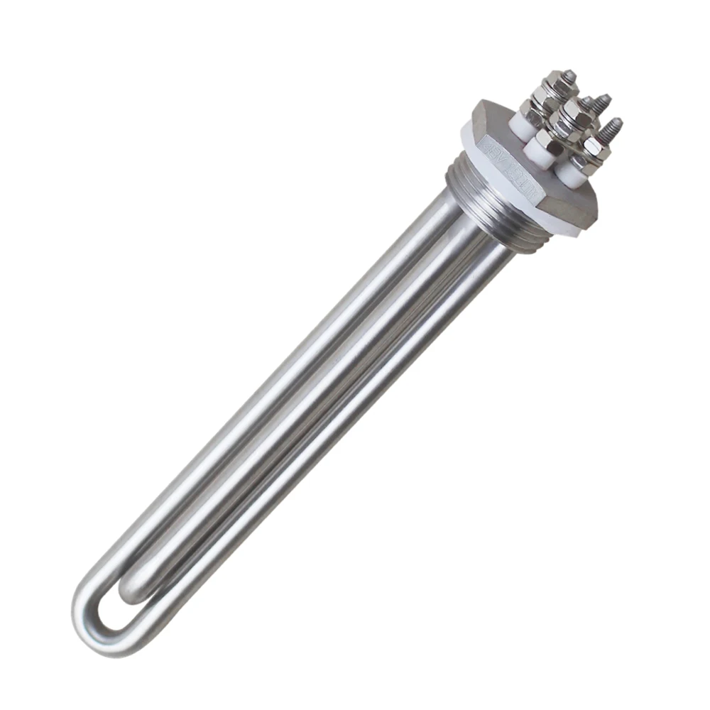 DERNORD 12 فولت 24 فولت 36 فولت 48 فولت سخان غمر المياه 1 بوصة NPT موضوع أنبوب التدفئة الكهربائية 304SUS