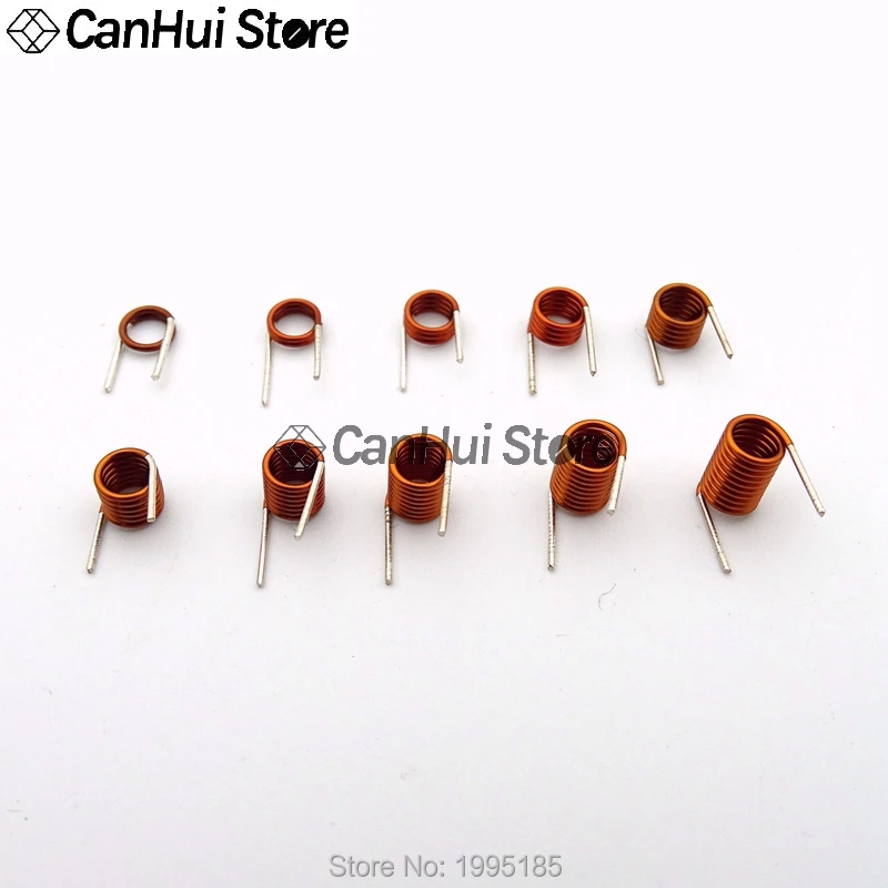 50pcs coilcraft inductor Copper Wire Hollow Coil Inductance Remote Control FM Inductor3.5*1.5/2.5/3.5/4.5/6.5/7.5/8.5/10.5T*0.7