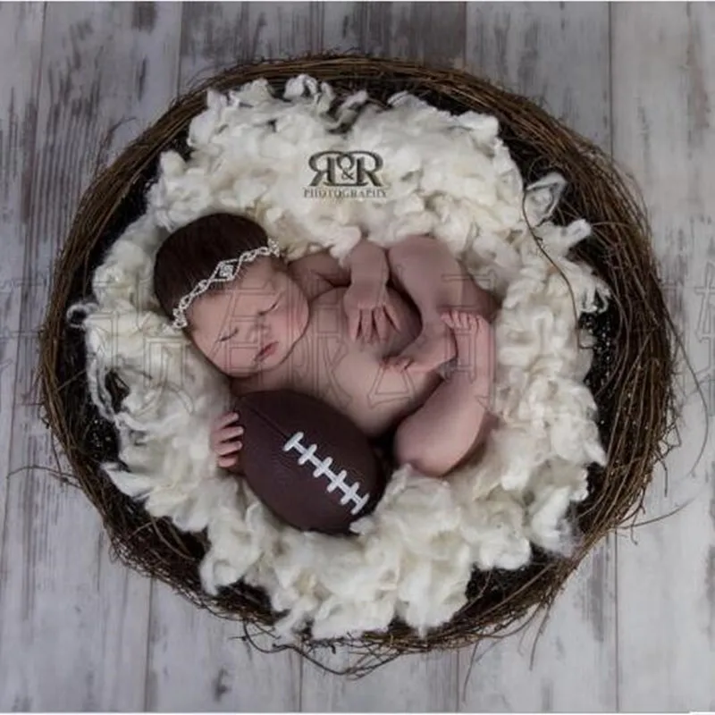 Newborn Photography Props Pure Wool Basket Stuffing