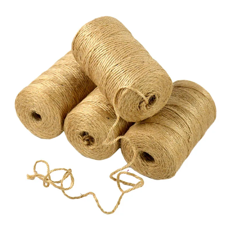 100 meters  cord natural Hemp rope Dry rope used for DIY Winding decoration,  decorate present  Packing line and party