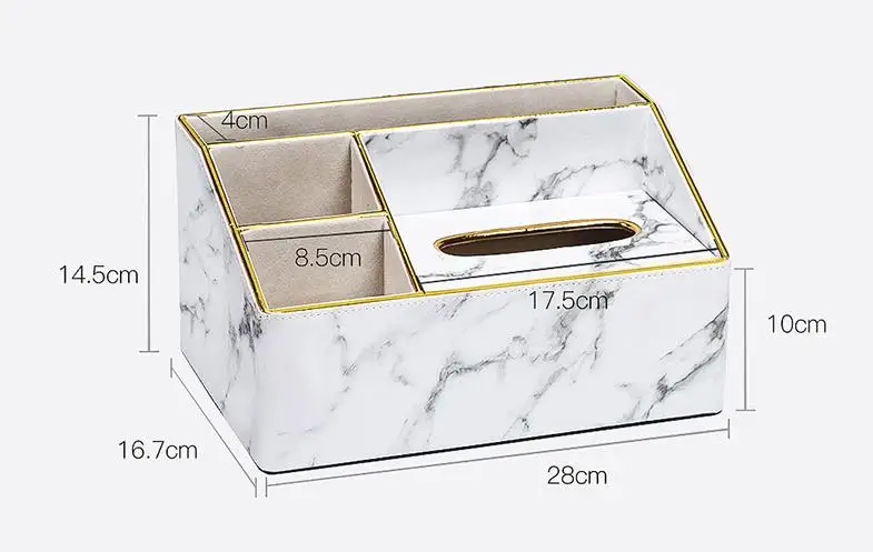 NEW Tissue Box Multi functional Napkin Holder PU Leather Remote Controller Storage Box Desk Organizer