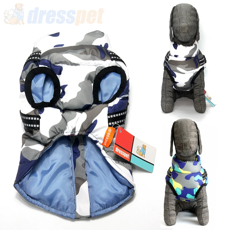 Puppy Pet Dog Jacket With Harness Winter Warm Dog Clothes For Small Dogs Chihuahua Waterproof Down Coat French Bulldog Outfits