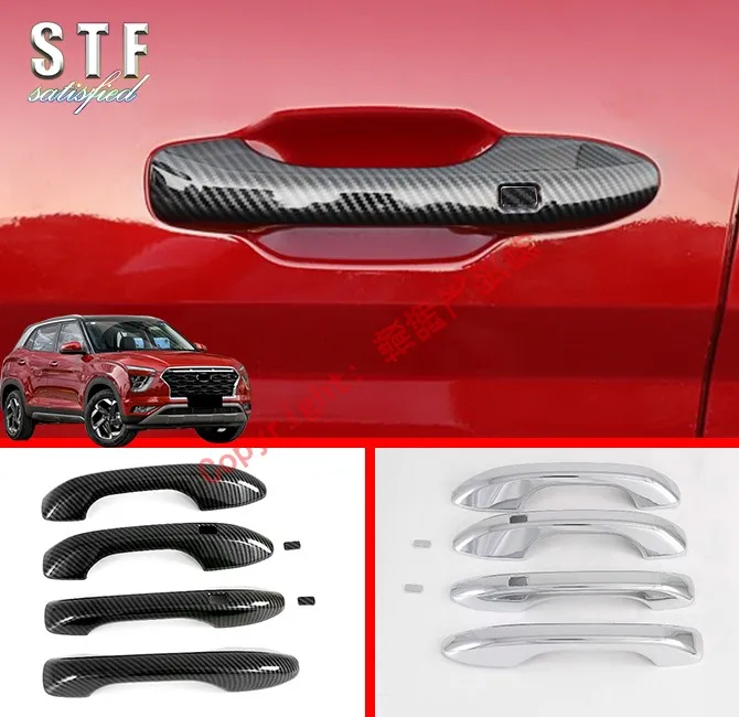 ABS Door Handle Cover Trim With Smart Hole For Hyundai IX25 2019 2020 Car Accessories Stickers W4