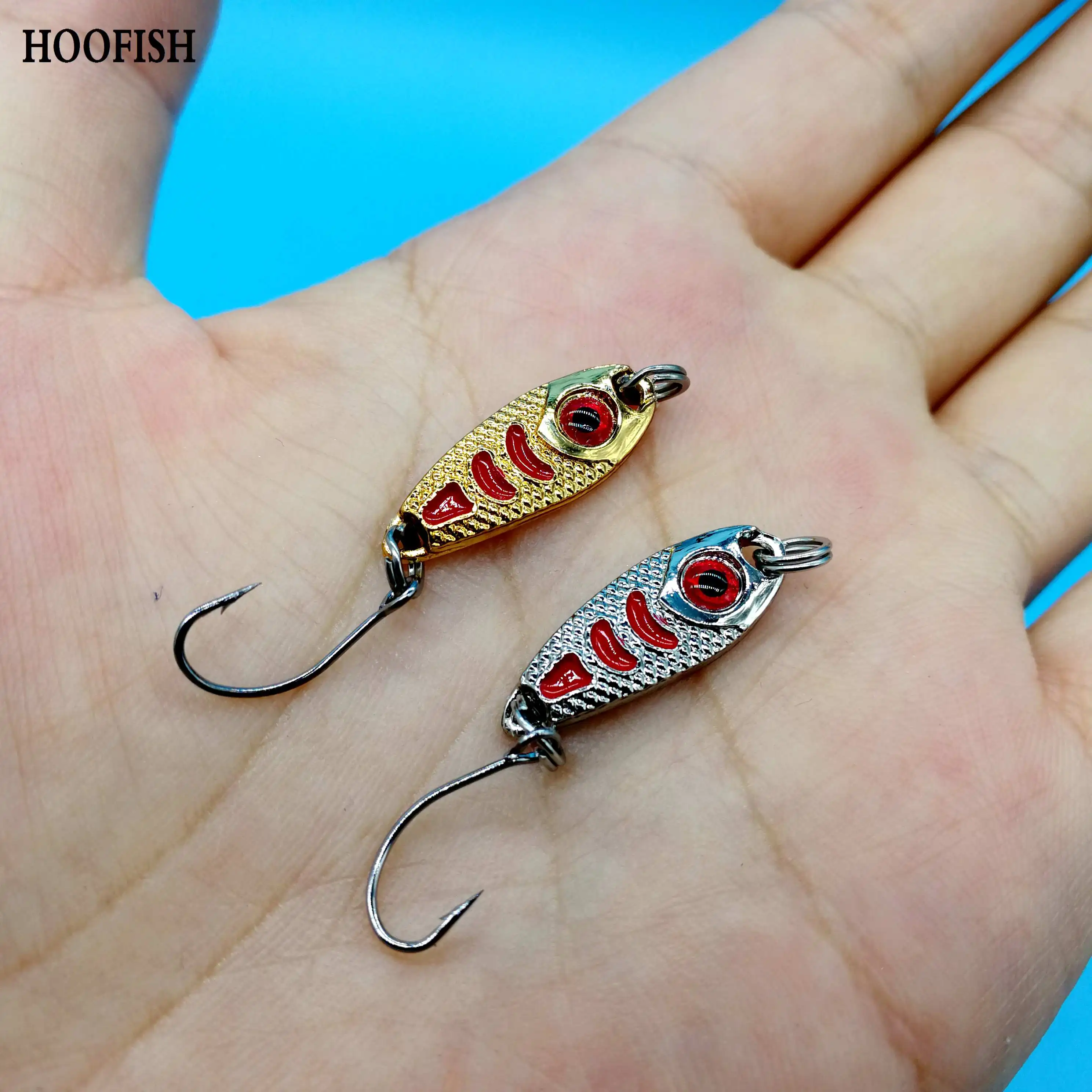 HOOFISH 20PCS/lot 1.5g/2.5g/3.5g/5g Micro Jig fishing lure  Mini spoon lure small fish jig metal lure spinner bait Tackle