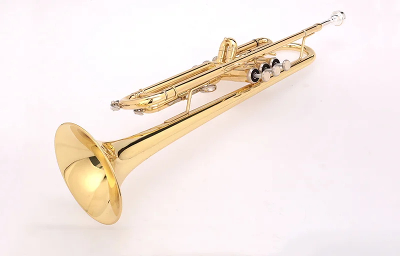 Il belin Trumpet Bb B Flat Brass Gold-painted Exquisite Durable Musical Instrument with Mouthpiece Gloves Strap Case