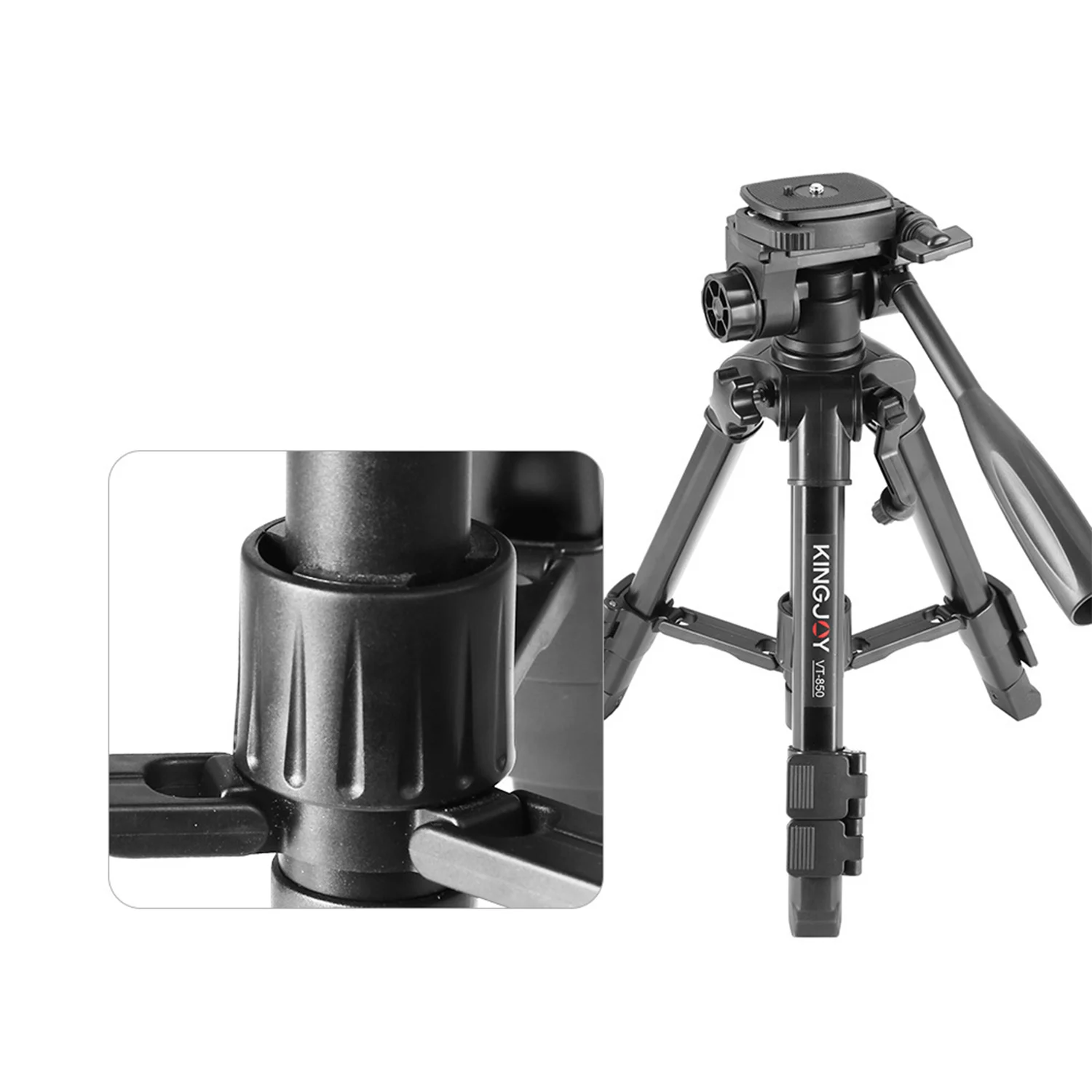 VT-850 Professional ขาตั้งขาตั้งกล้องพร้อมแผ่นปรับขาตั้งกล้องสำหรับ Canon Nikon Sony DSLR กล้อง