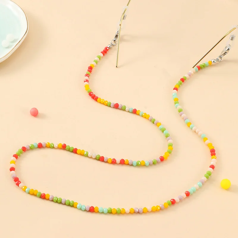 ORZTOON Fashion Boho Colorful Crystal Beads Eyeglass Neck Chain Necklace For Women Simple Sunglasses Necklaces Female Jewelry