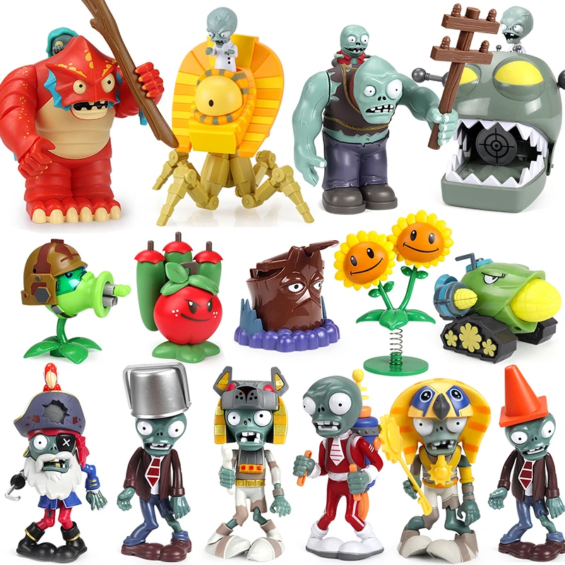 Plants vs Zombies Toys Action Figures Gargantuar Gatling Pea Ejection Birthday Gift Plant Zombie Figurines Doll Toy For Boy Girl