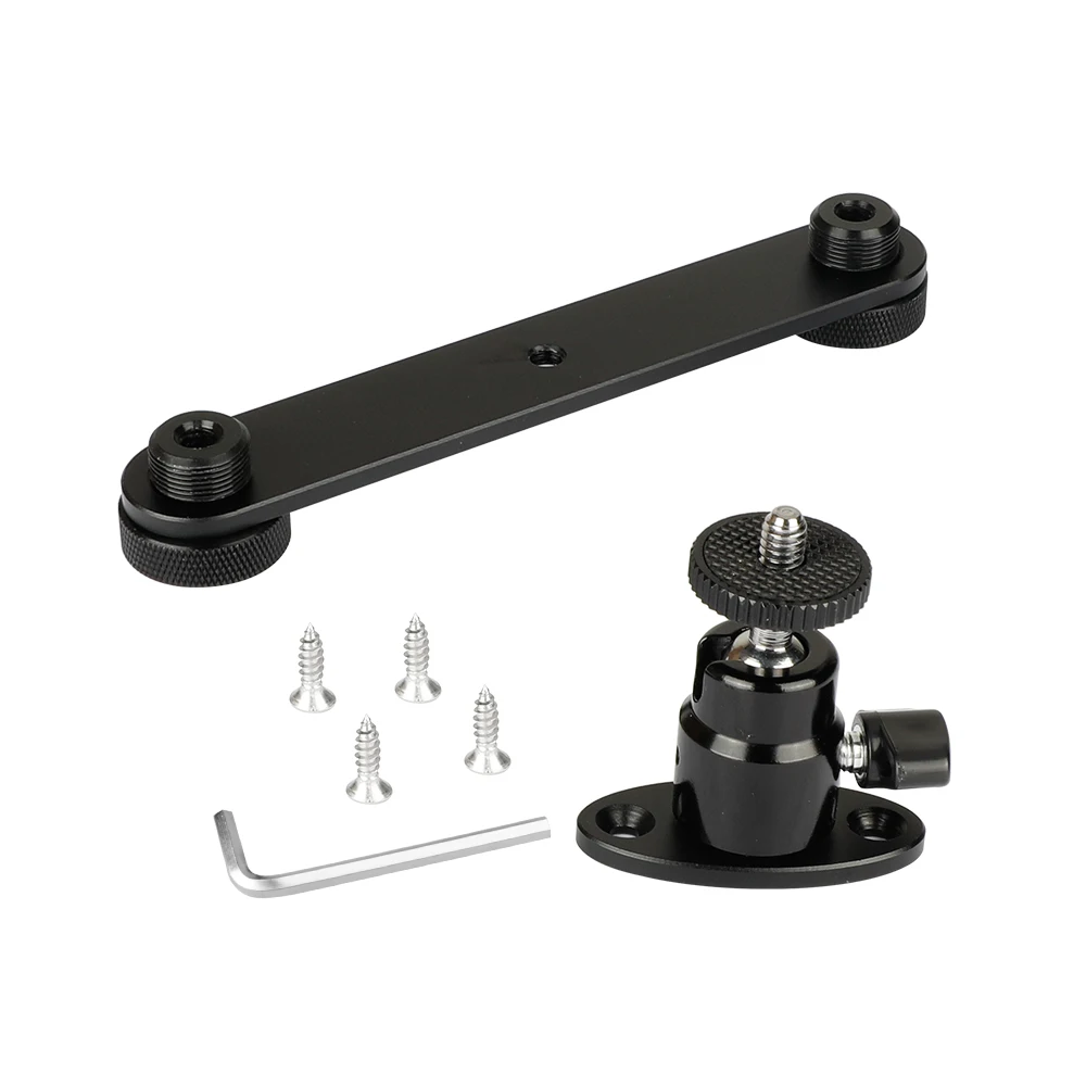 Camvate 1/4 "Balhoofd Met Wall Mount & T-Bar Beugel Met Dubbele Microfoon Mounts