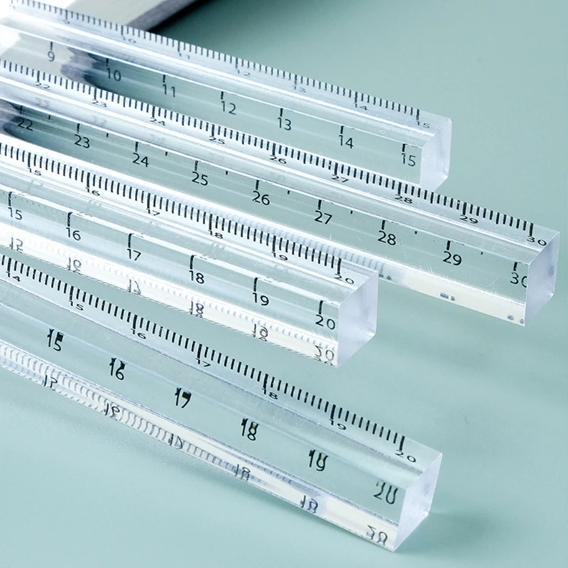 Transparent Plastic Ruler 0-30cm Straight Ruler for Artists Designers Student Architect Engineer Teacher