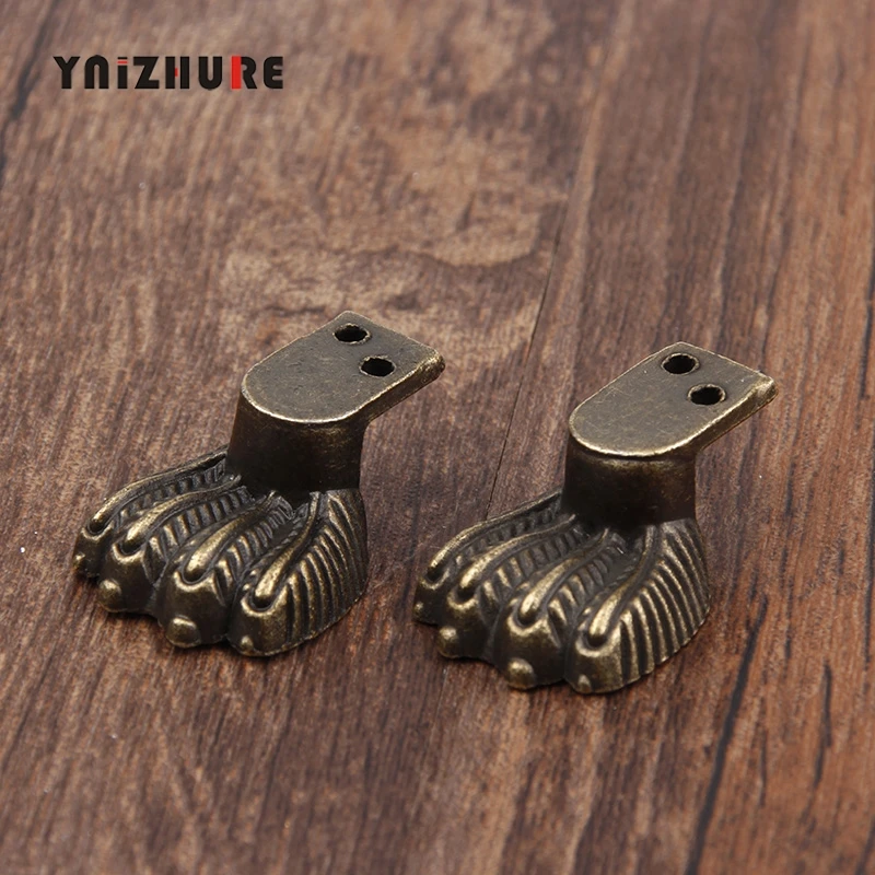 30*12mm 12PCS Zinc Alloy Tiger Footing Decoration Legs Vintage Wooden Box Lizards Feet Cabinet Corner Bronze Tone Color