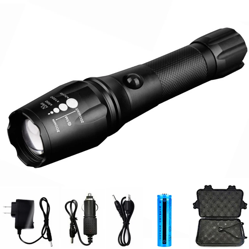 

C2 15000LM LED Flashlight Rechargeable Tactical Torch Super Powerful 5 Modes Zoomable Bicycle Light For Camping Outdoor Hiking