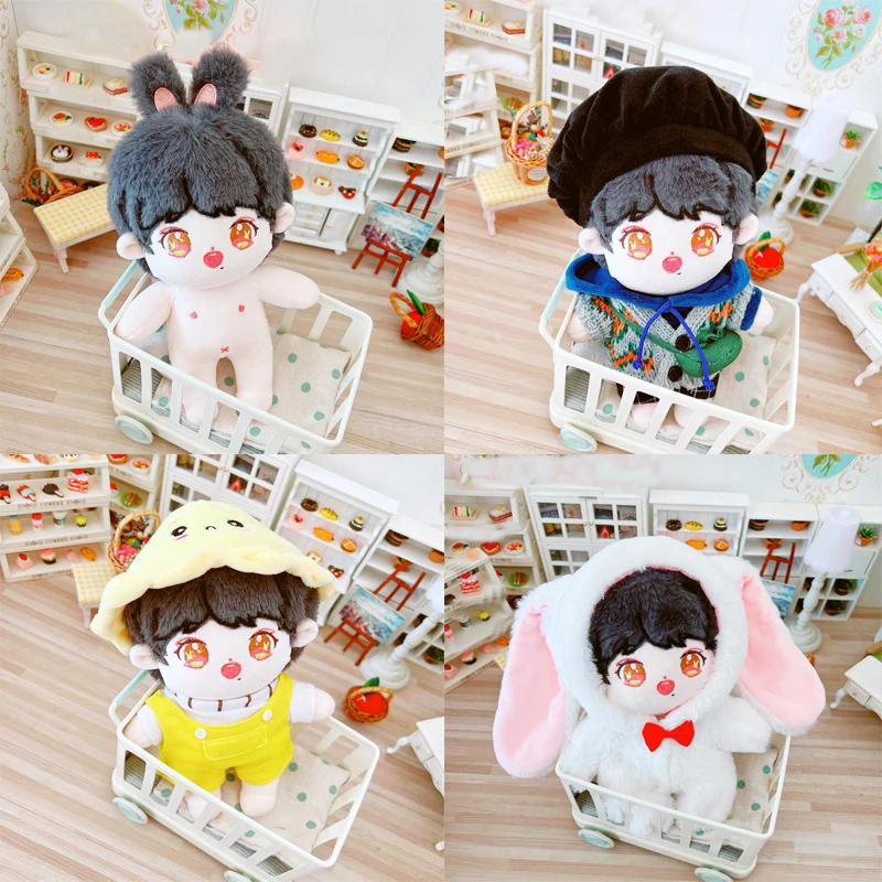 20cm Baby Doll Customization Star Souvenir Plush Doll Kawaii Rabbit Xiao Zhan Clothes Accessories Fans Collection Gift For Child