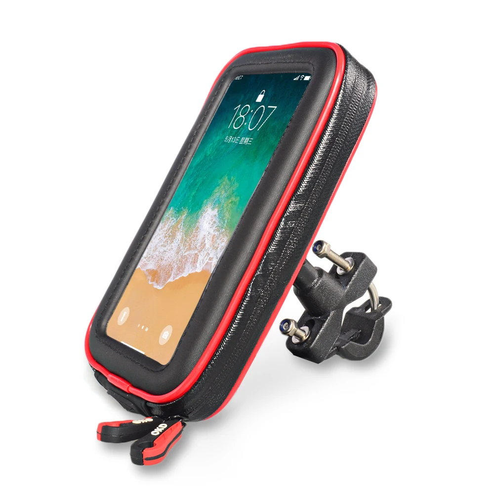 

For GPS Motorcycle Phone Holder Waterproof Bag Bicycle Phone Holder Adjustable Handlebar Support Moto Mount Card slots