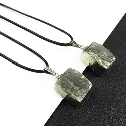 Natural Pyrite Pendant Irregular Shiny Ore Mineral Fool's Stone Iron Rough Specimen Gem Pyrite Necklace DIY Ornament