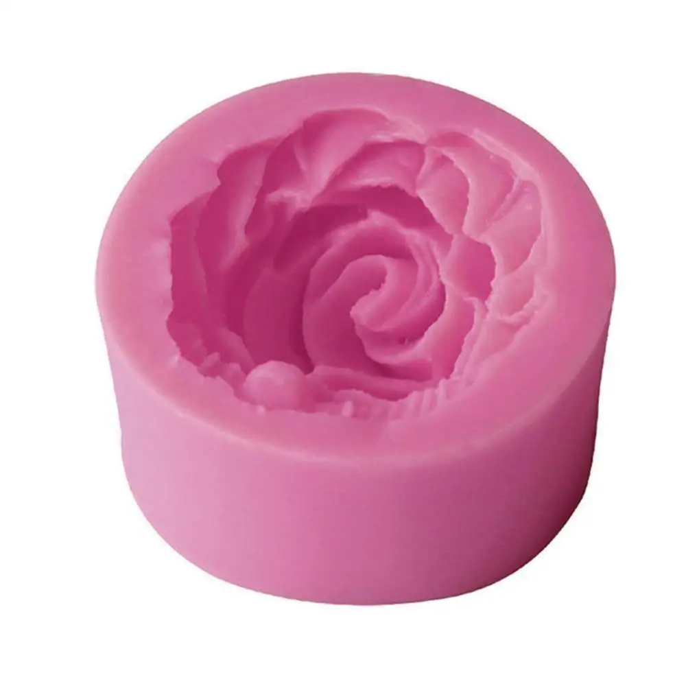 Household 3D Rose Flower Shape Silicone Mold Form Chocolate Cake Mold Handmade Diy Cake Fondant Decoration Soap Making 2 Sizes