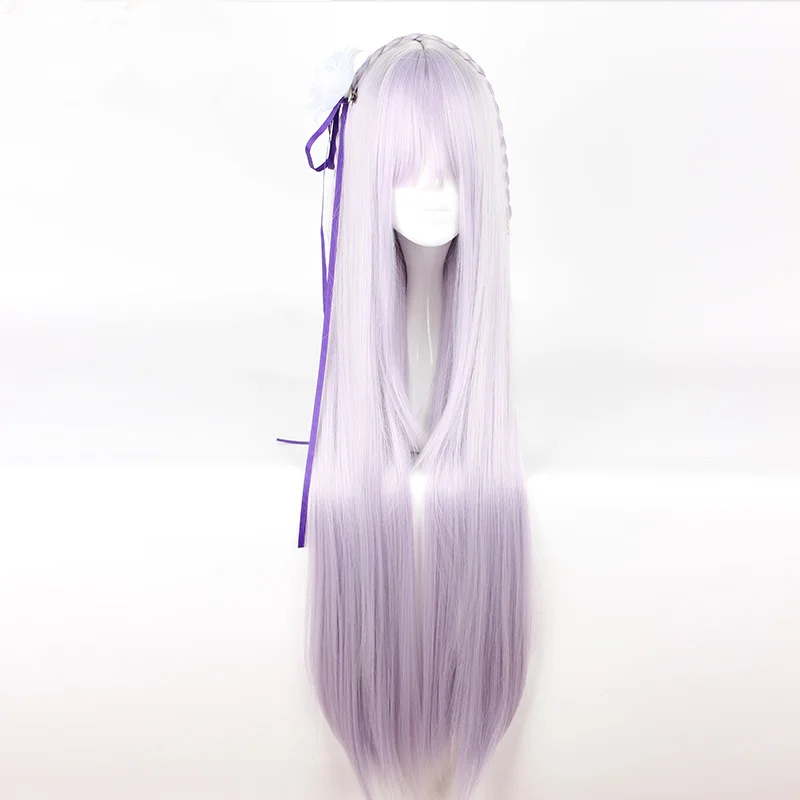 Re:Life in a different world from zero Emilia cosplay wig Comic Emilia light purple long straight hair wig costumes