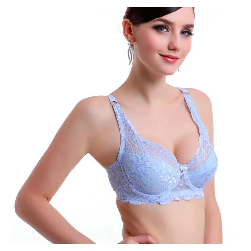 Hot Summer Push Up Bra Lace Big Cup B C D Underwear Women Large chest Padded Sexy lingerie Sheer Bralette Ladies Brassiere C3306