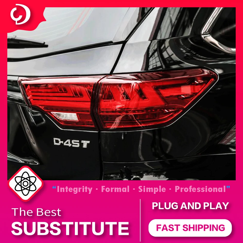 AKD Car Styling Taillights for Toyota Highlander KLUGER 2015-2019 LED Tail Light DRL Tail Lamp Turn Signal Rear Reverse Brake