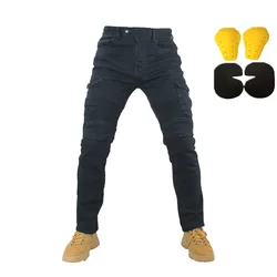 MOTORPOOL UGB06 USB06 Slacks Men Jeans Motorcycle Ride Jeans Leisure Loose Version With Knee Pads For Summer Ridding