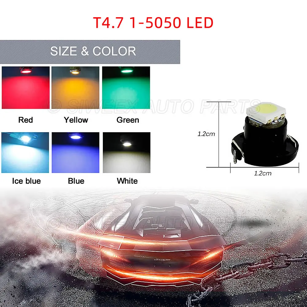 Bombillas LED para salpicadero de coche, luces indicadoras de cuña para Panel de instrumentos, lámpara de 12V CC, T3, T4.2, T4.7, B8.4, B8.5, 10 Uds.